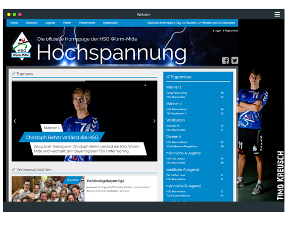 Basketball Homepage Beispiel