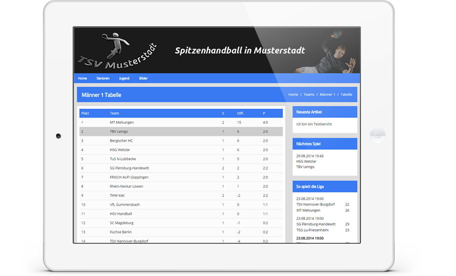 Basketball Homepage Automatischer Ergebnisabgleich